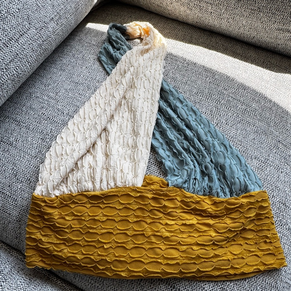 Colorblock Textured Halter Top